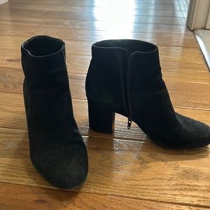 INC Floriann Black Suede Ankle Boots